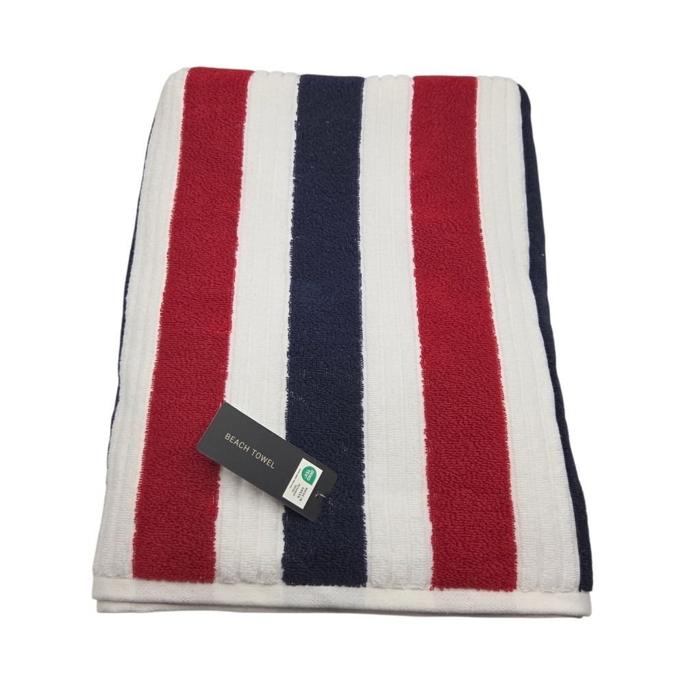 Rachel Zoe Americana Striped Oversized Beach Towel 40x70 Pool Resort
